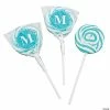 Best deal ✔️ Personalized Turquoise Monogram Swirl Lollipops - 24 Pc. 🔥
