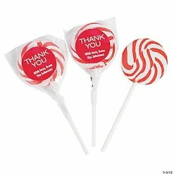 Wholesale 🤩 Personalized Thank You Swirl Lollipops - Red ✨