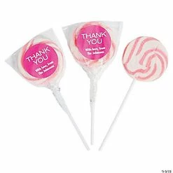 New ❤️ Personalized Thank You Swirl Lollipops - Pink ✔️