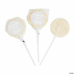 Coupon ⌛ Personalized Thank You Swirl Lollipops - White ✨