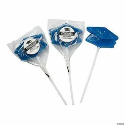 Coupon 🛒 Personalized Blue Graduation Mortarboard Hat Lollipops - 12 Pc. 💯
