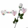Cheap 🤩 Personalized White Foil-Wrapped Chocolate Rose Handouts - 24 Pc. ❤️