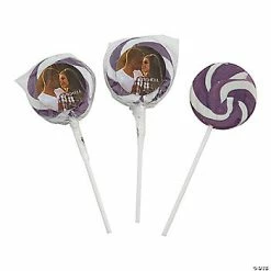 Best deal 🤩 Personalized Custom Photo Purple Swirl Pops - 12 Pc. ⭐
