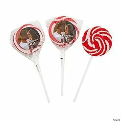 Cheapest 🛒 Personalized Custom Photo Red Swirl Pops - 12 Pc. ⌛