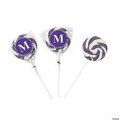 Buy ✨ Personalized Purple Monogram Swirl Lollipops - 24 Pc. ❤️