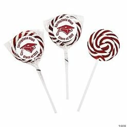 Cheap ❤️ Personalized Burgundy Graduation Swirl Lollipops - 24 Pc. 😀