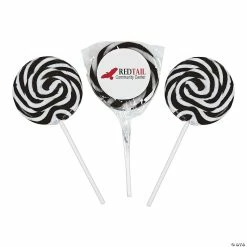 New 🔔 Swirl Lollipops - 24 Pc. 😉 -Graduation Candy Sales Shop black and white swirl lollipops 24 pc 5 1428 ip