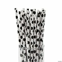 Wholesale ⌛ Polka Dot Paper Straws - 24 Pc. 😀