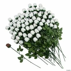 Flash Sale 🎁 Bulk White Foil-Wrapped Chocolate Roses - 72 Pc. ⭐