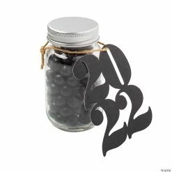 Hot Sale 🛒 Class of 2022 Sixlets® Black Chocolate 🍬 Candy Favor Jar Kit for 12 Guests 💯