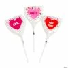 Buy 🎁 Confetti Heart-Shaped Conversation Heart Lollipops - 12 Pc. 💯