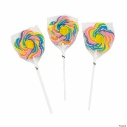 Discount ✔️ Large Flower-Shaped Swirl Lollipops - 12 Pc. ⭐