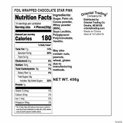 Promo 😉 Foil-Wrapped Chocolate Stars - 57 Pc. ⭐ -Graduation Candy Sales Shop pink foil wrapped chocolate stars 57 pc 14145416 a05