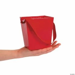 Budget ✔️ Buckets With Ribbon Handle - 6 Pc. ✔️ -Graduation Candy Sales Shop red candy buckets with ribbon handle 6 pc 3 2623 a01