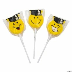 Cheapest 🛒 Smile Face Graduation Lollipops - 12 Pc. 🧨